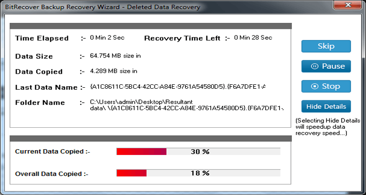 Start Windows Image Backup Recovery