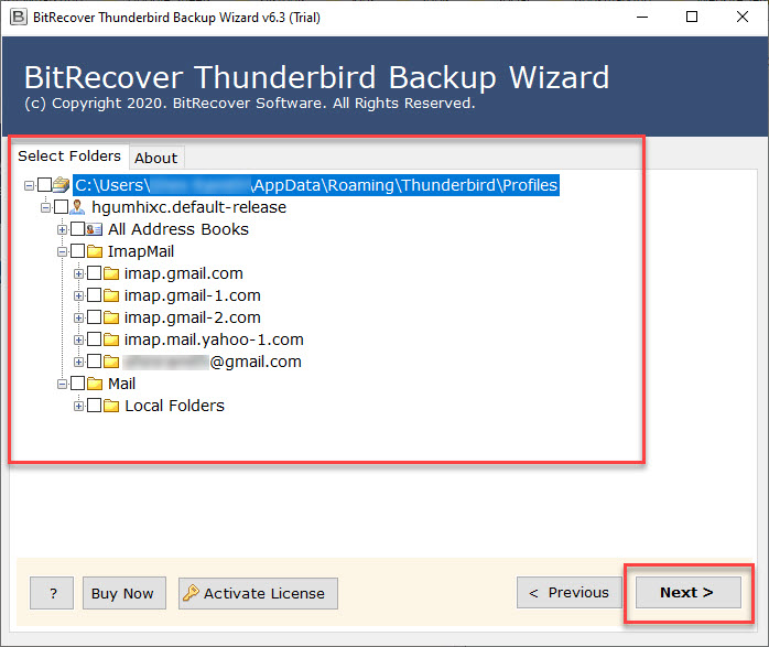 source Thunderbird emails