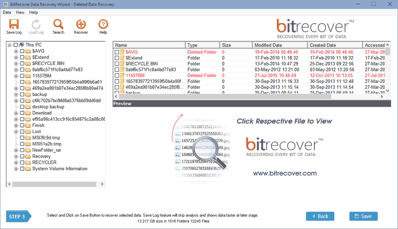 all the data deleted data will appear