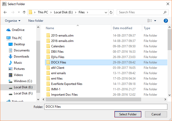 Select folder