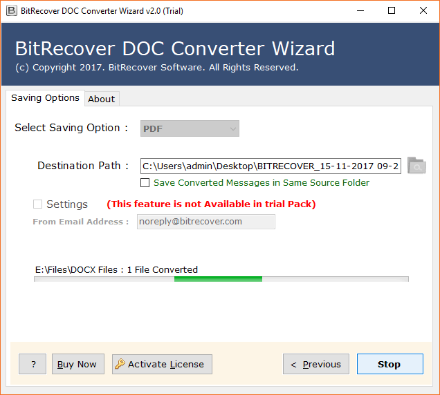 conversion in process