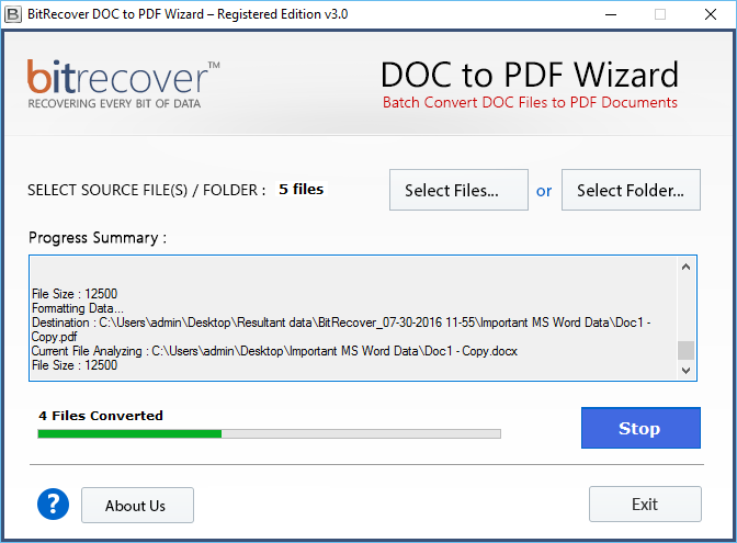DOC to PDF conversion process