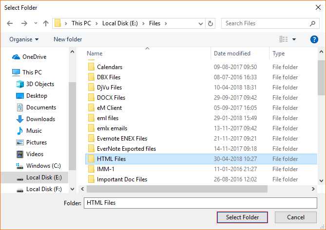 Select folder