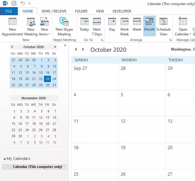 Export Outlook calendar to ICS