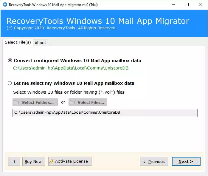 Windows 10 Mail App to NSF Converter