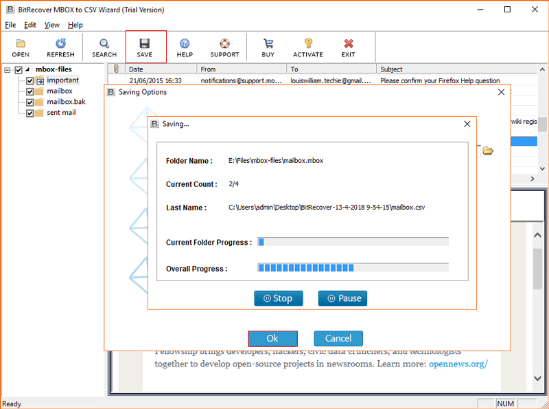 convert MBOX to CSV