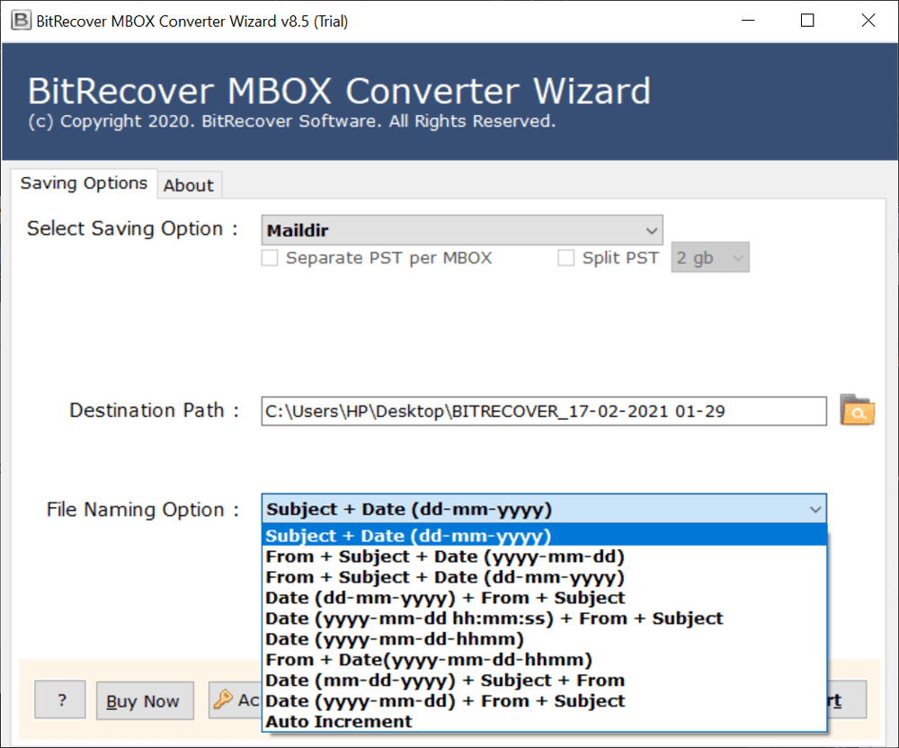 MBOX to Maildir Migration Tool