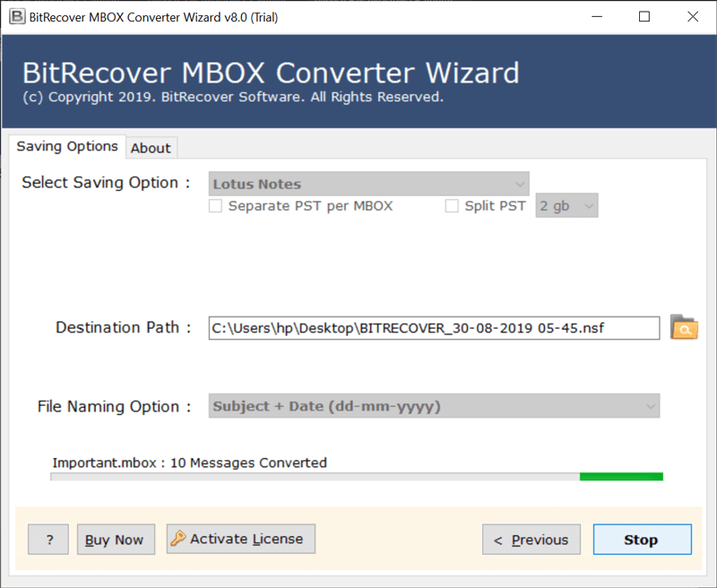 Convert MBOX to NSF