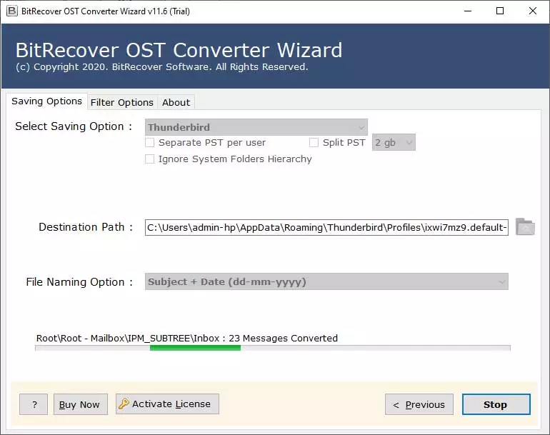 Convert OST to Thunderbird