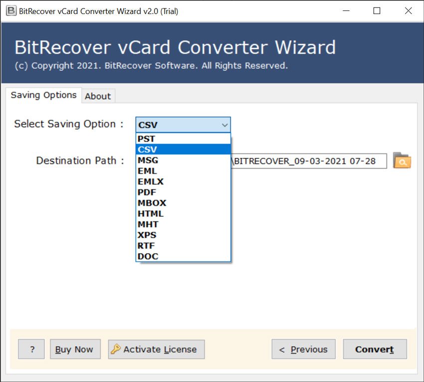 select CSV 