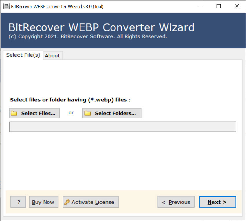 select WebP files or folders