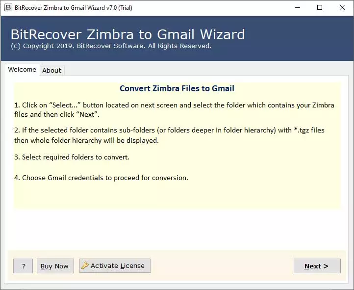 Zimbra to Gmail Migration Tool