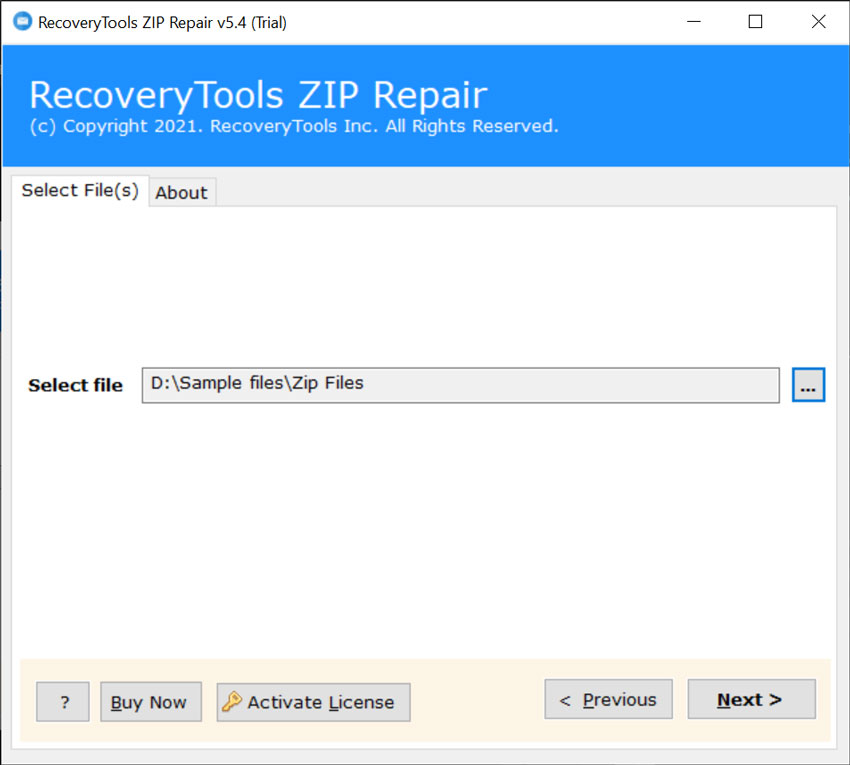 select required zip files