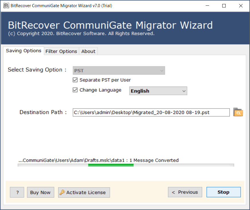 Start CommuniGate Mailbox Migration