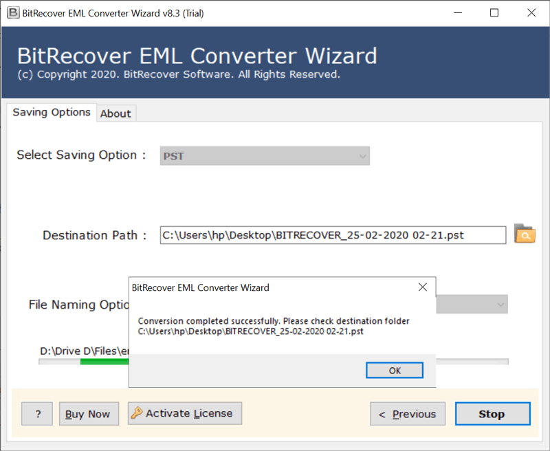 eM Client to Outlook export