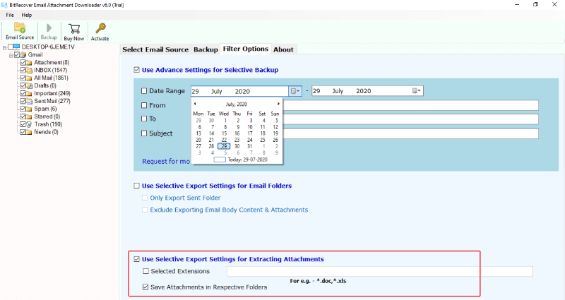 save Charter Mail attachment