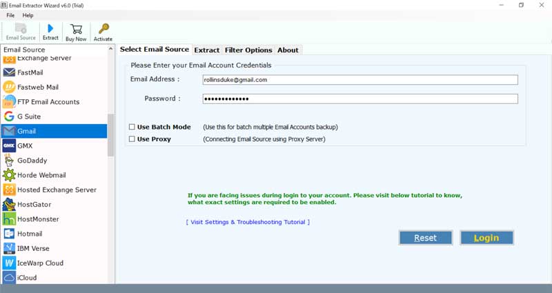 select bluehost and enter login details