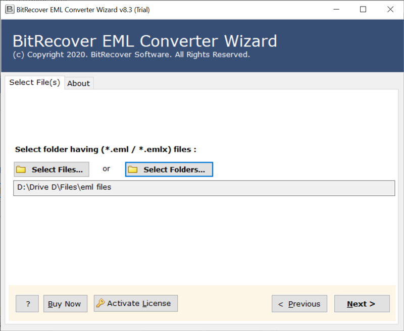 selecting EML files