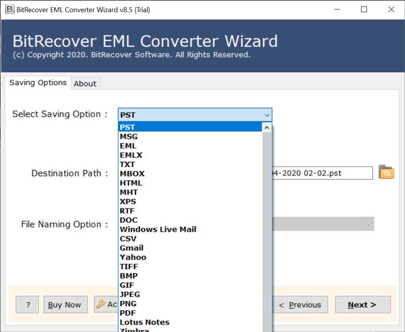 import EML files into Outlook in PST format