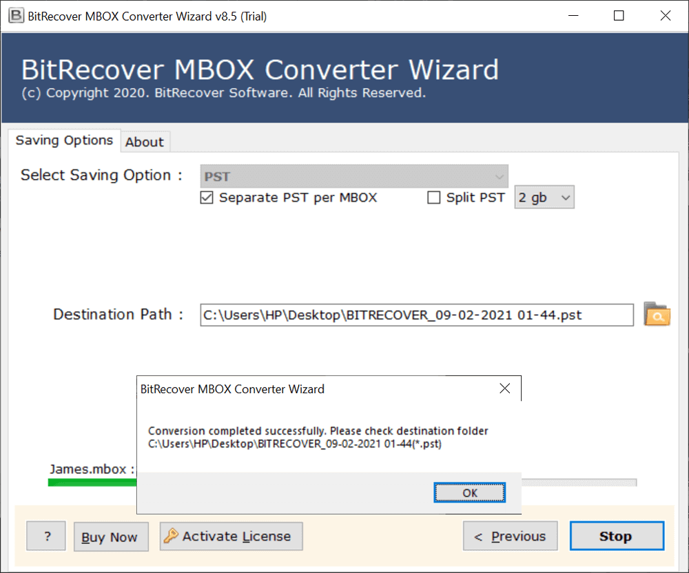 BitRecover MBOX Converter Wizard