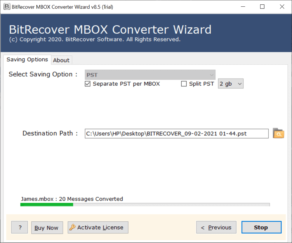 convert an MBOX into Outlook PST