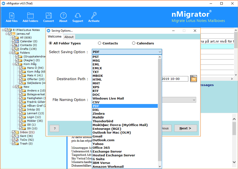 Supports Complete Lotus Notes Migration