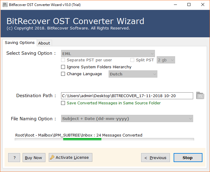 Hit on the Convert button