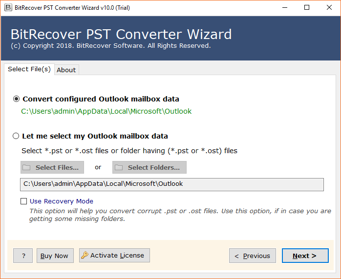 PSTファイルを変換する