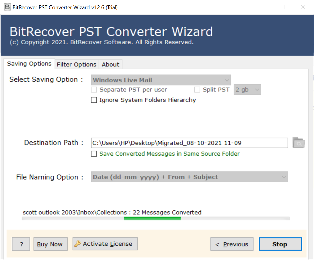 Import PST to Windows Live Mail
