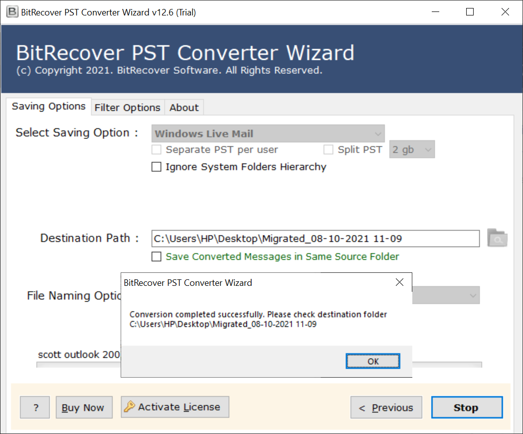 migrate from Outlook to Windows Live Mail