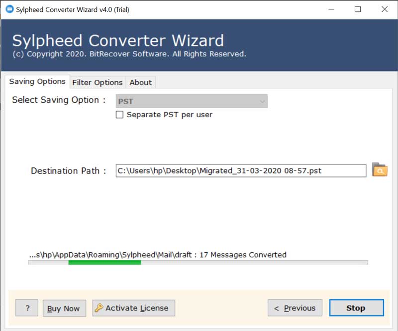 Sylpheed to PST file migration