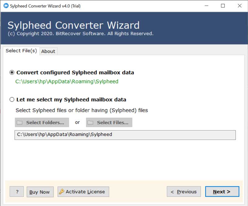 select files or folder option