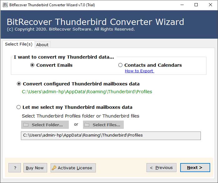 Thunderbird to Zimbra Migration Tool