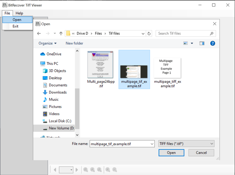 Open TIFF files