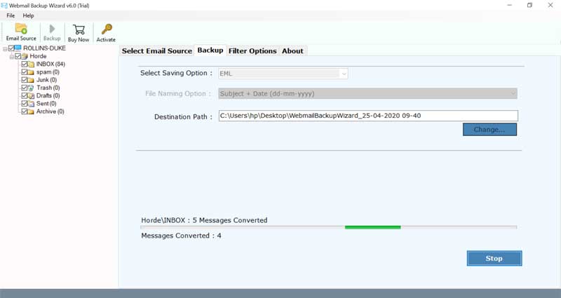 Backup webmail mails cPanel