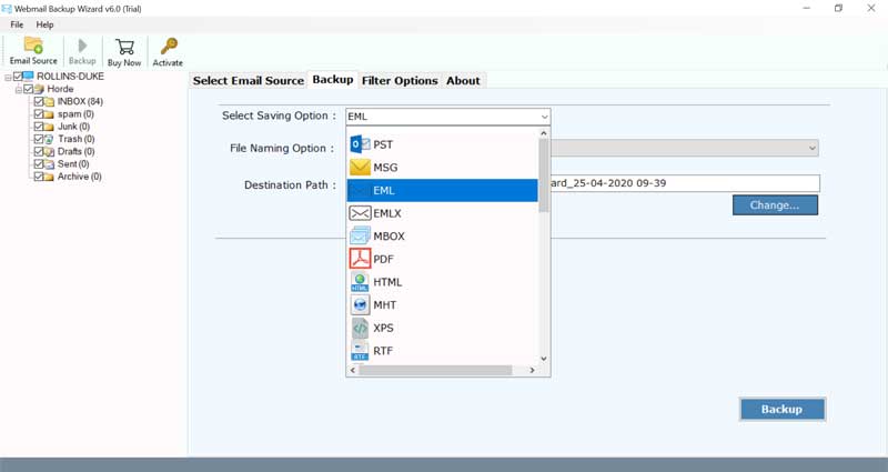 roundcube backup saving format