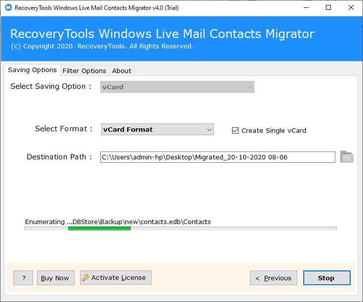 moving contacts from Windows Live Mail to Windows 10 Mail