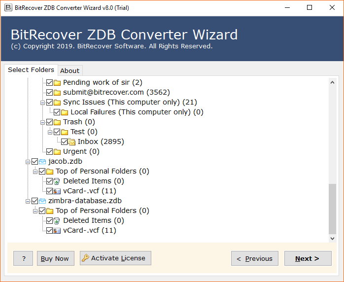 mark and unmark the folders as per requirement