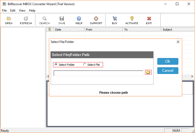 doppia opzione per caricare MBOX