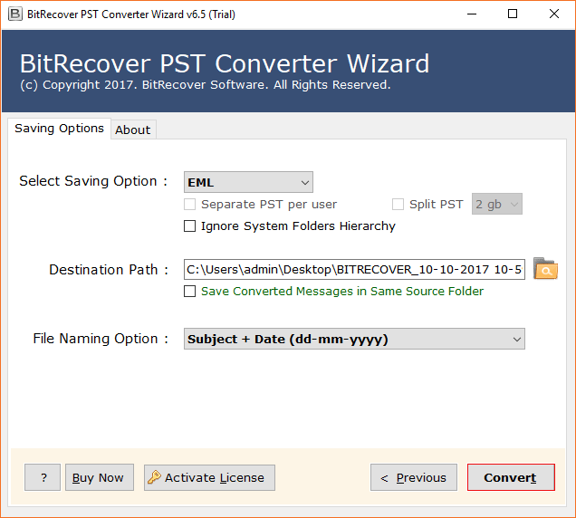 opzione di denominazione dei file