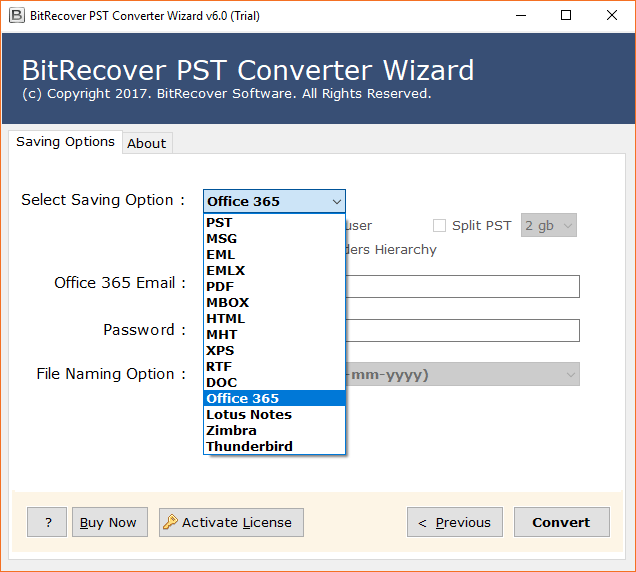 opzione di denominazione dei file