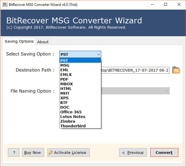 opzione di denominazione dei file