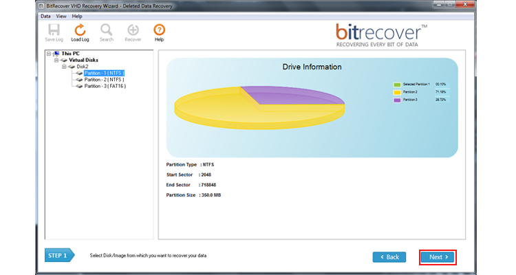 Partizione di file VHD