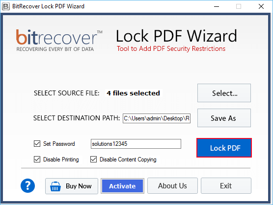 Set PDF Password