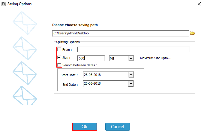 Split MBOX files by From, Size and Date