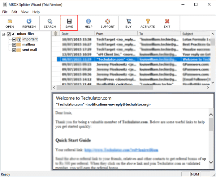 Select Email Folders