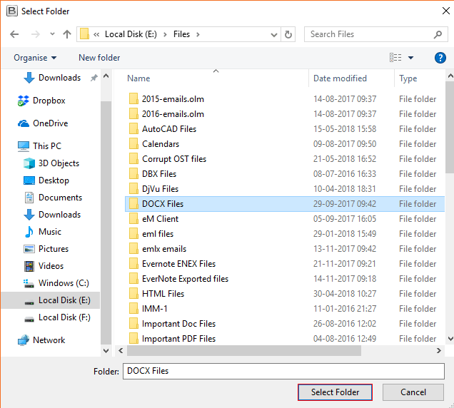 Select folder