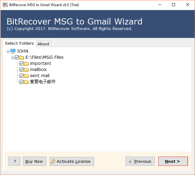 Select Outlook MSG files