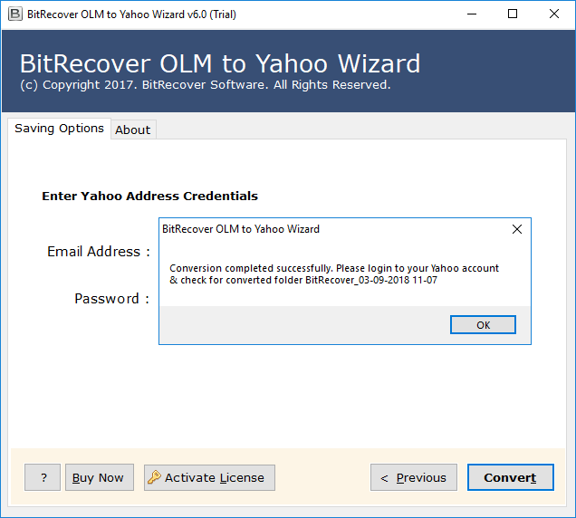 migrate OLM into Yahoo Mail