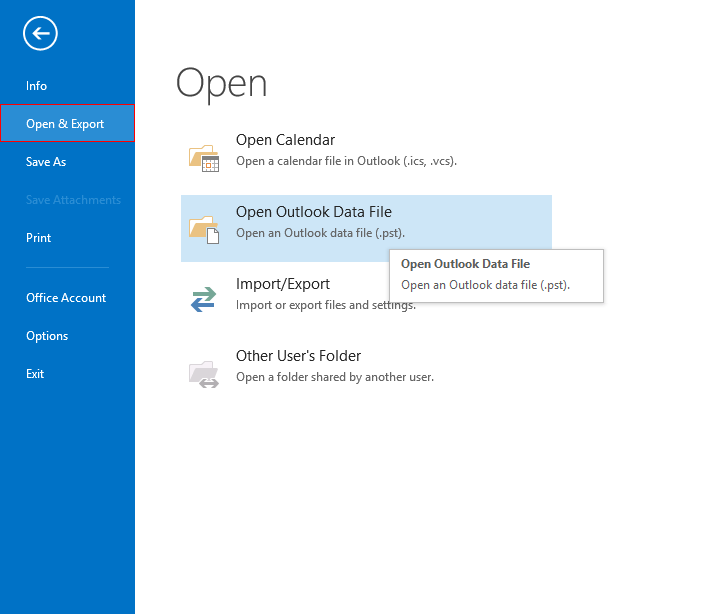 Outlook Data File
